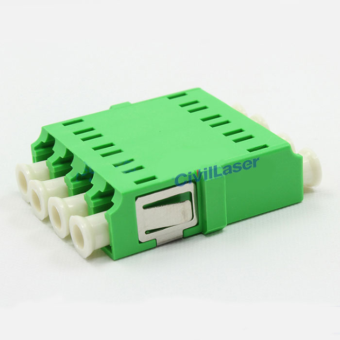 APC Connector LC Green Single Mode Four Core Fiber Optic Adapter - Click Image to Close